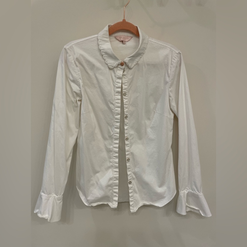 Ted baker London fluted scallop trim shirt size 1